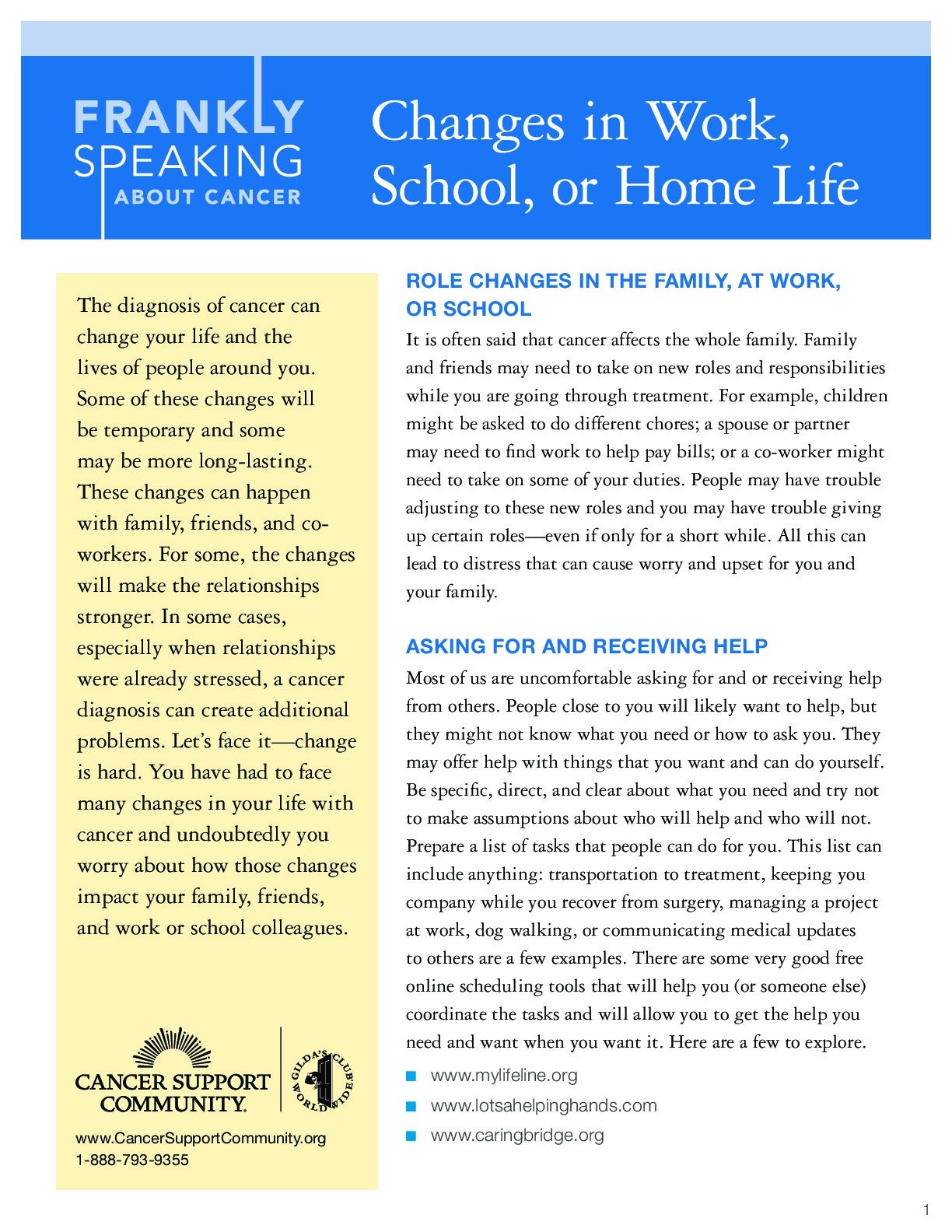 Changes in Work, School, or Home Life