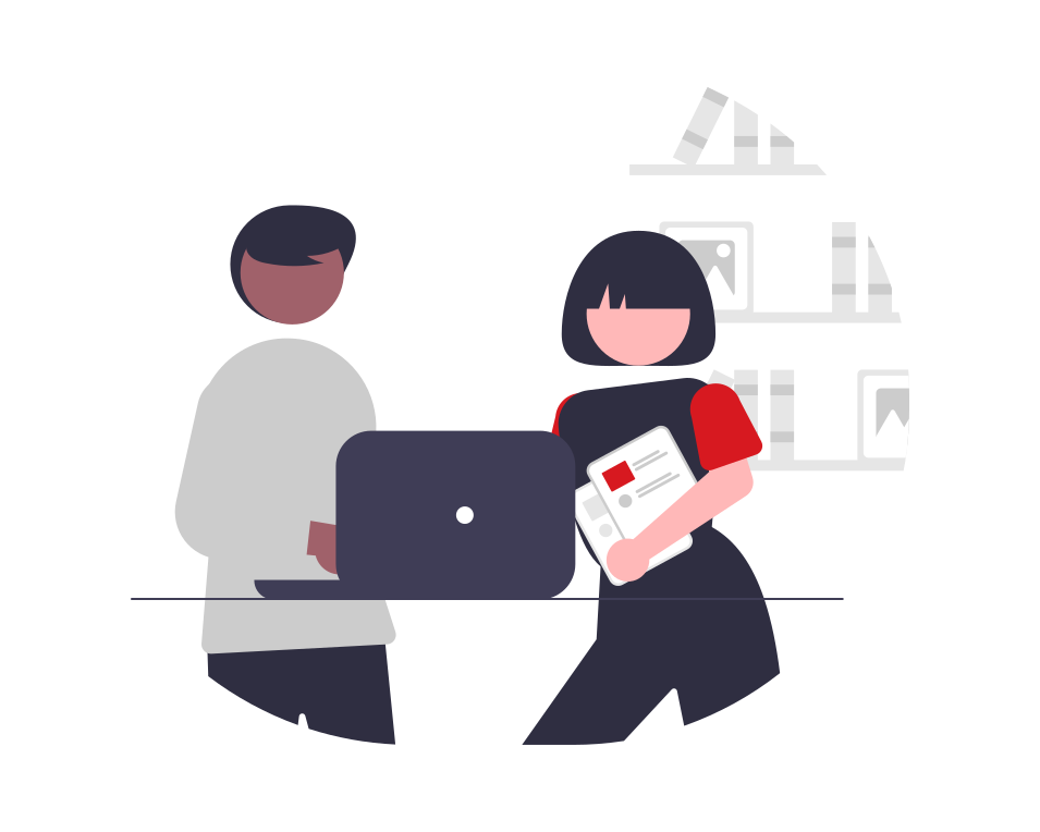 illustration of two coworkers