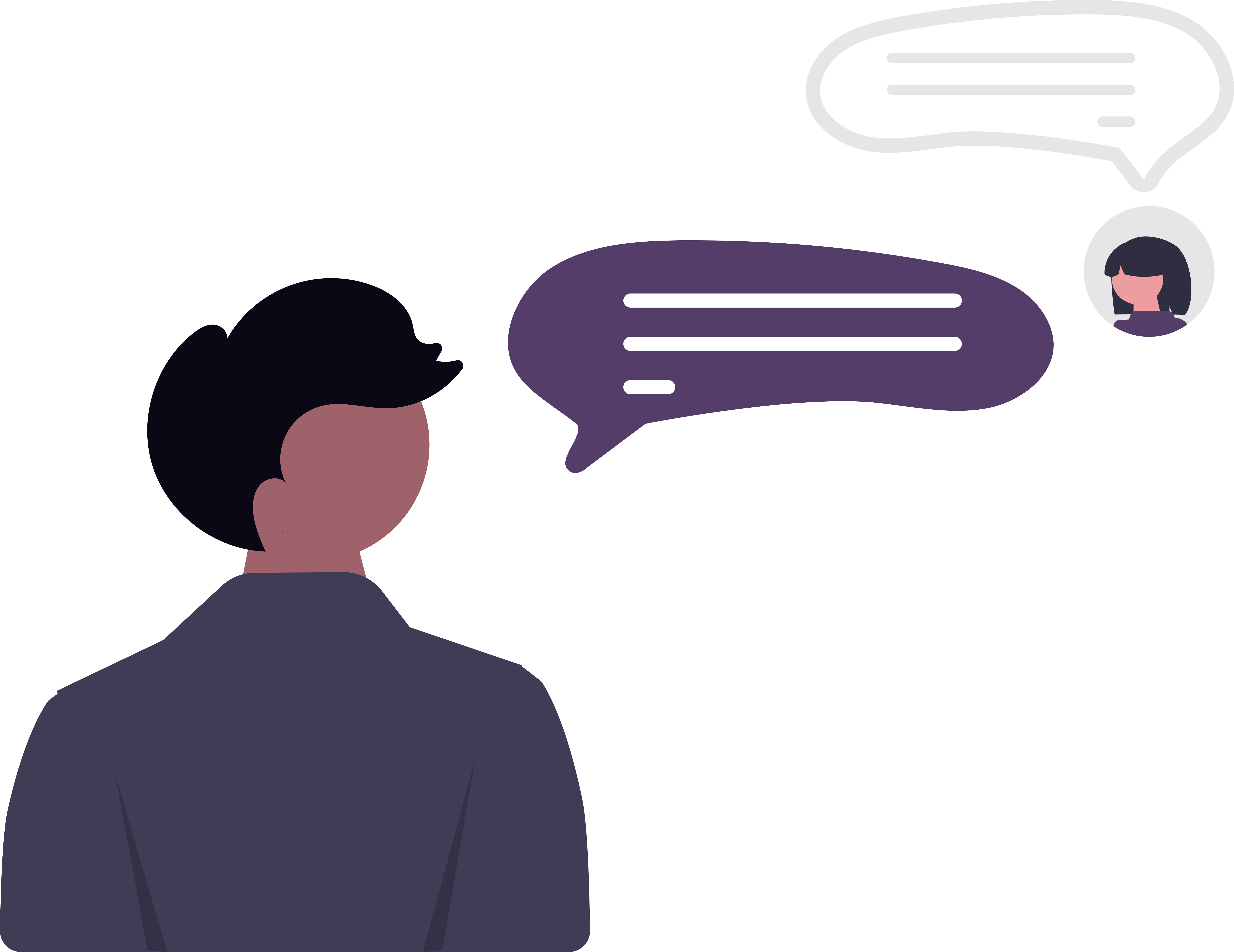 Illustration of two people and talking bubbles