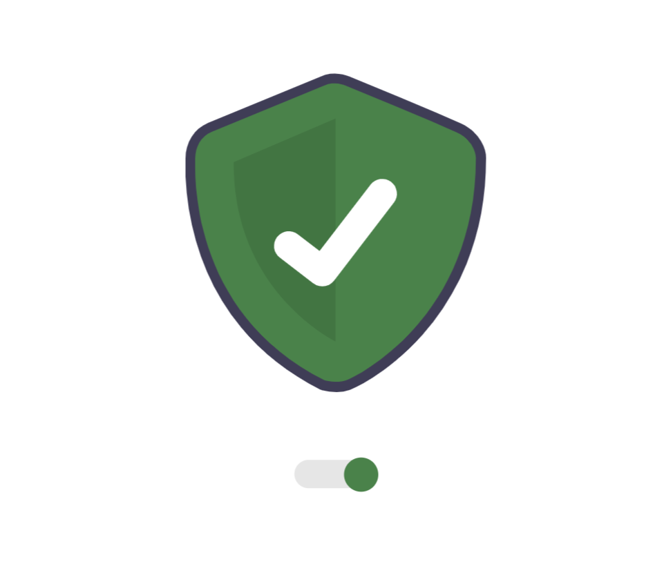 Illustration of a green security symbol