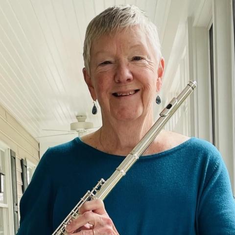 Lyn, pictured with her newest flute