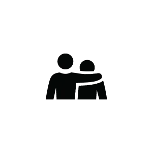 person supporting another person with a hug