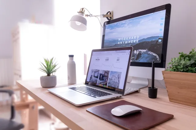 Computer on a desk