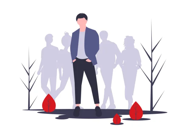 illustration guy in a suit