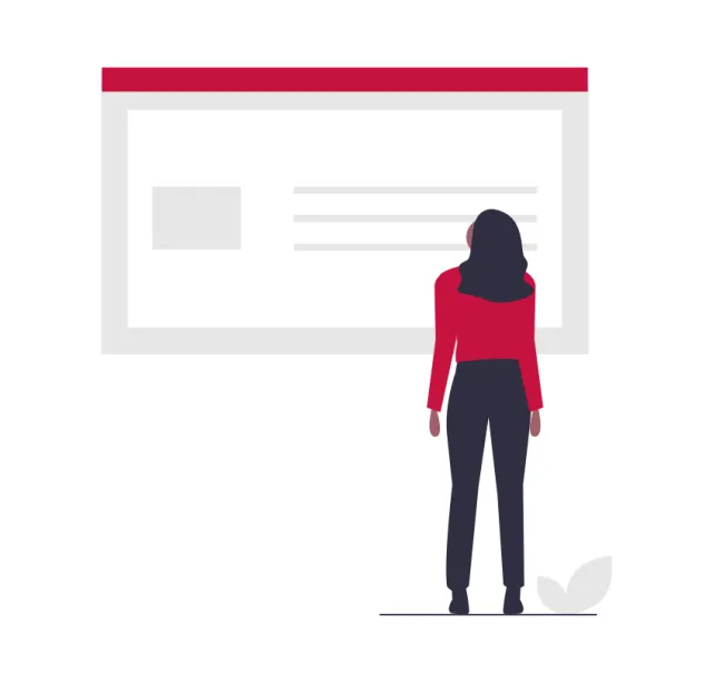 illustration woman reading information