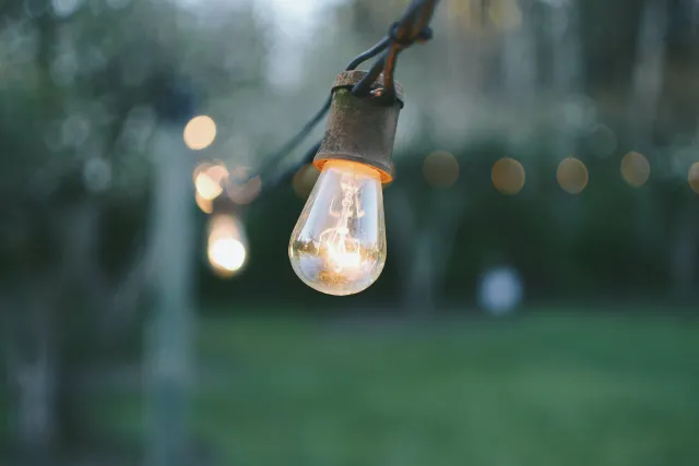 A lightbulb all lit up