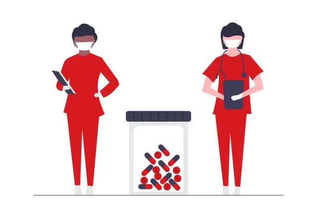 illustration of two doctors
