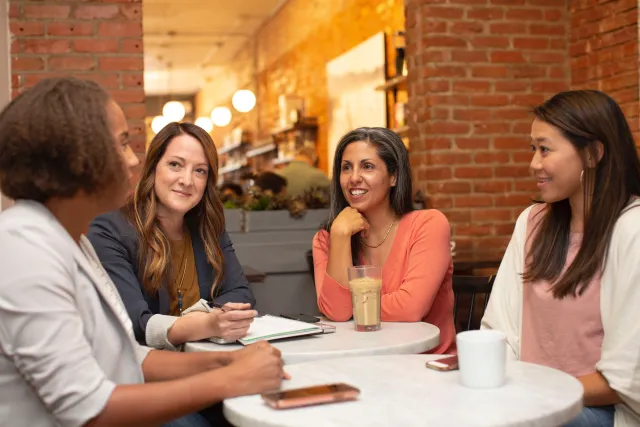 women mixed race meeting