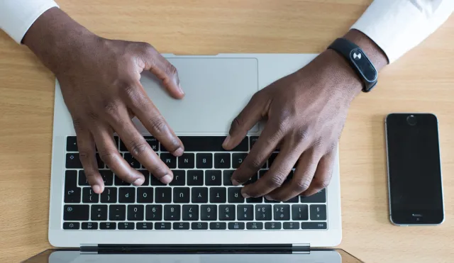 man using a laptop