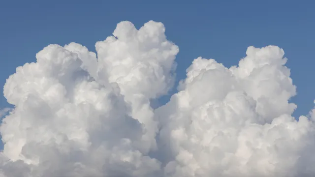 Simple cloud with a blue sky background