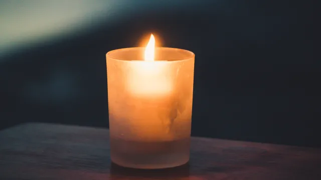 Simple lit candle