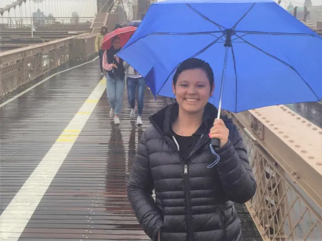 Amber standing in the rain