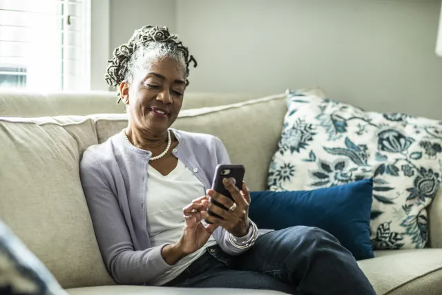 a woman using a cellphone