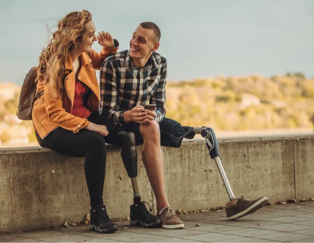couple talking outside