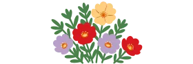 Illustration of brightly colored flowers