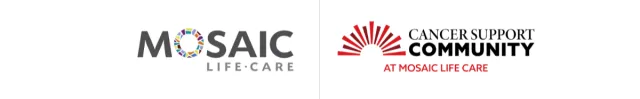 Mosaic Life Care logo with CSC at Mosaic Life Care partner logo