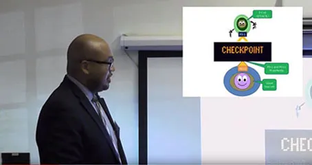 black man speaking about checkpoint