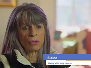 Elaine, living with lung cancer, talking about coping with side effects