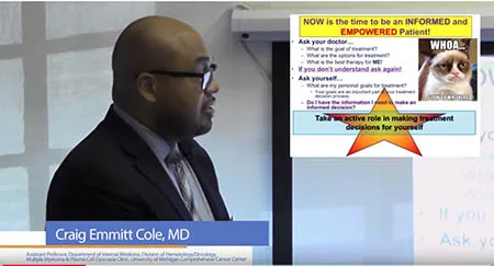 Craig Emmitt Cole, MD discussing how to be an informed and empowered patient