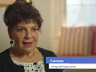 Carmen, living with lung cancer, talking about getting a second opinion