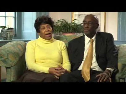 black man and woman talking about the importance of support groups