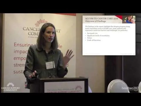 Kristen presenting Access to Cancer Care 2016: Overview of Findings