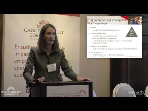 Kristen presenting Access to Cancer Care 2016: Overview of Findings