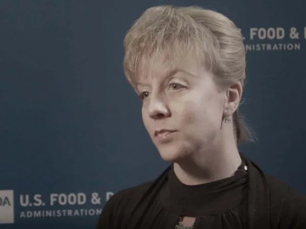 older white woman in front of FDA background
