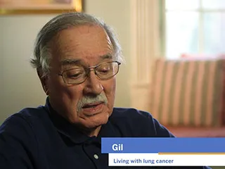Gil, living with lung cancer, talking about support from family