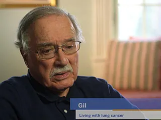 Gil, living with lung cancer, talking about support groups