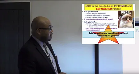 Craig Emmitt Cole, MD discussing treatment goals