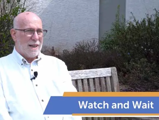 older white man speaking about watch and wait