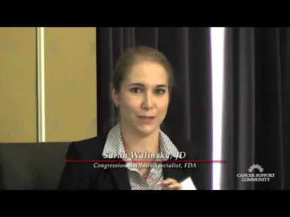Sarah Walinski, JD, Congressional Affairs Specialist, FDA, talking about working with regulators