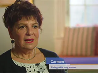 Carmen, living with lung cancer, talking about how you can do this