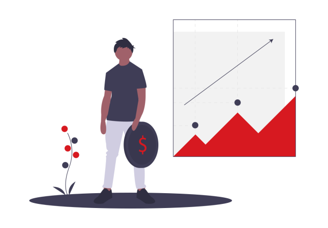 illustration guy with chart