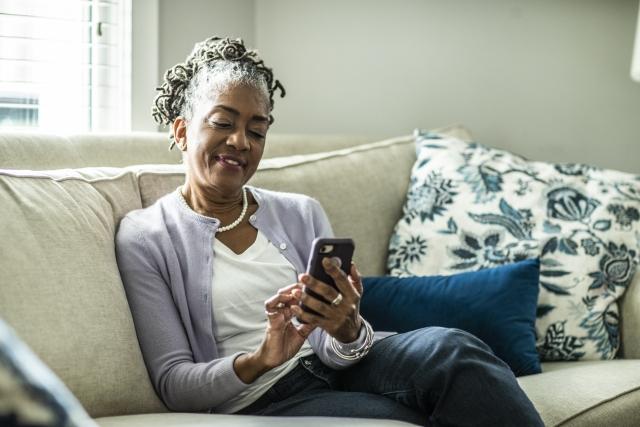 a woman using a cellphone