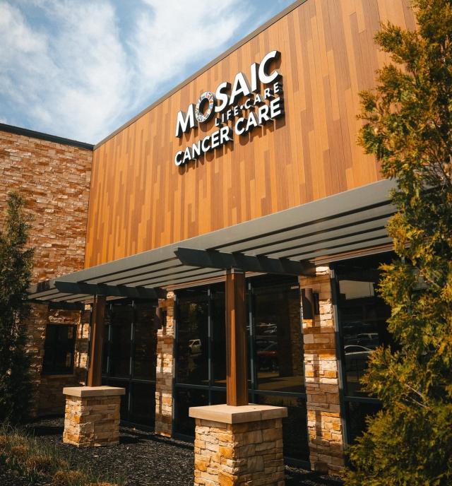 A front view of Mosaic Life Care at St. Joseph's cancer center