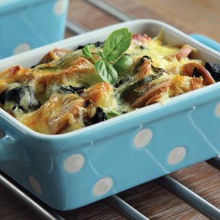 Swiss and Spinach Strata