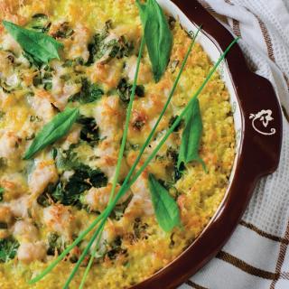 Cheesy Chicken Millet Bake