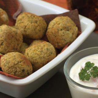 Baked Falafel with Ginger Tzatziki