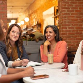 women mixed race meeting