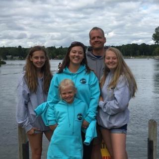 Amber and her family, lake photo