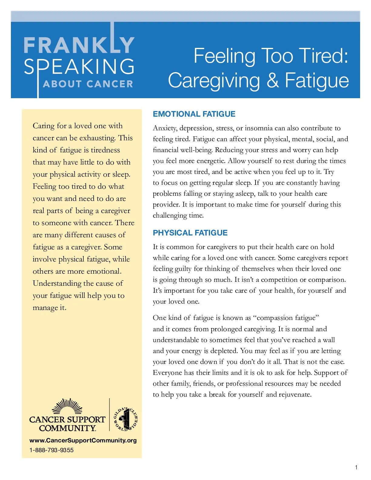Feeling Too Tired: Caregiving & Fatigue