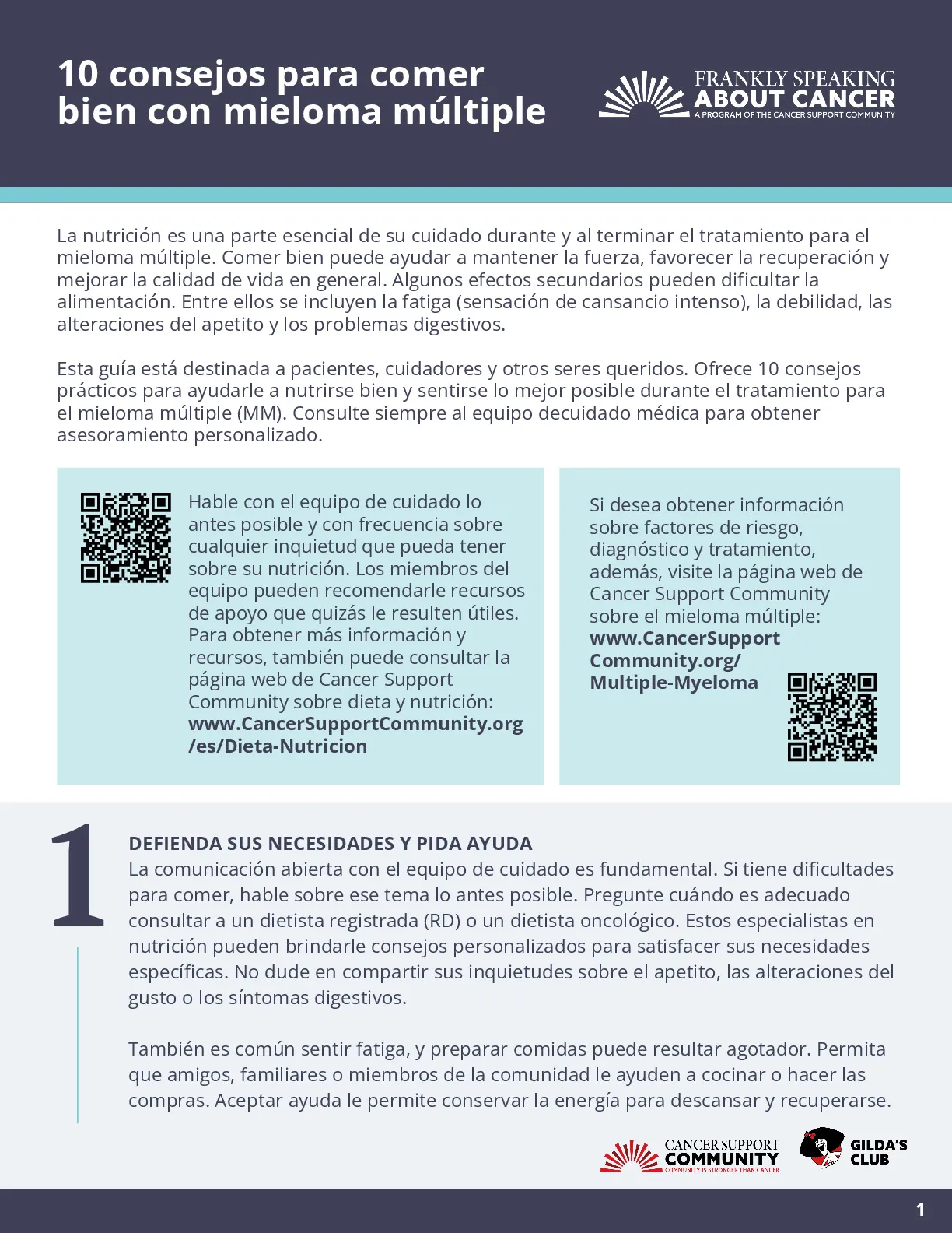 10 consejos para comer bien con mieloma m&uacute;ltiple