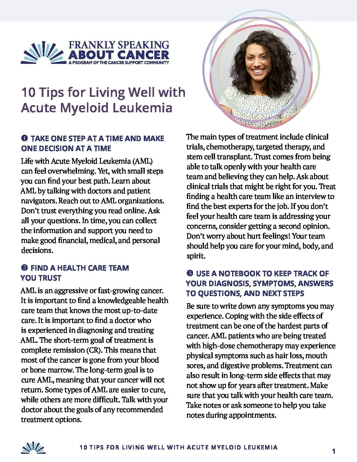 10 Tips for Living Well with Acute Myeloid Leukemia