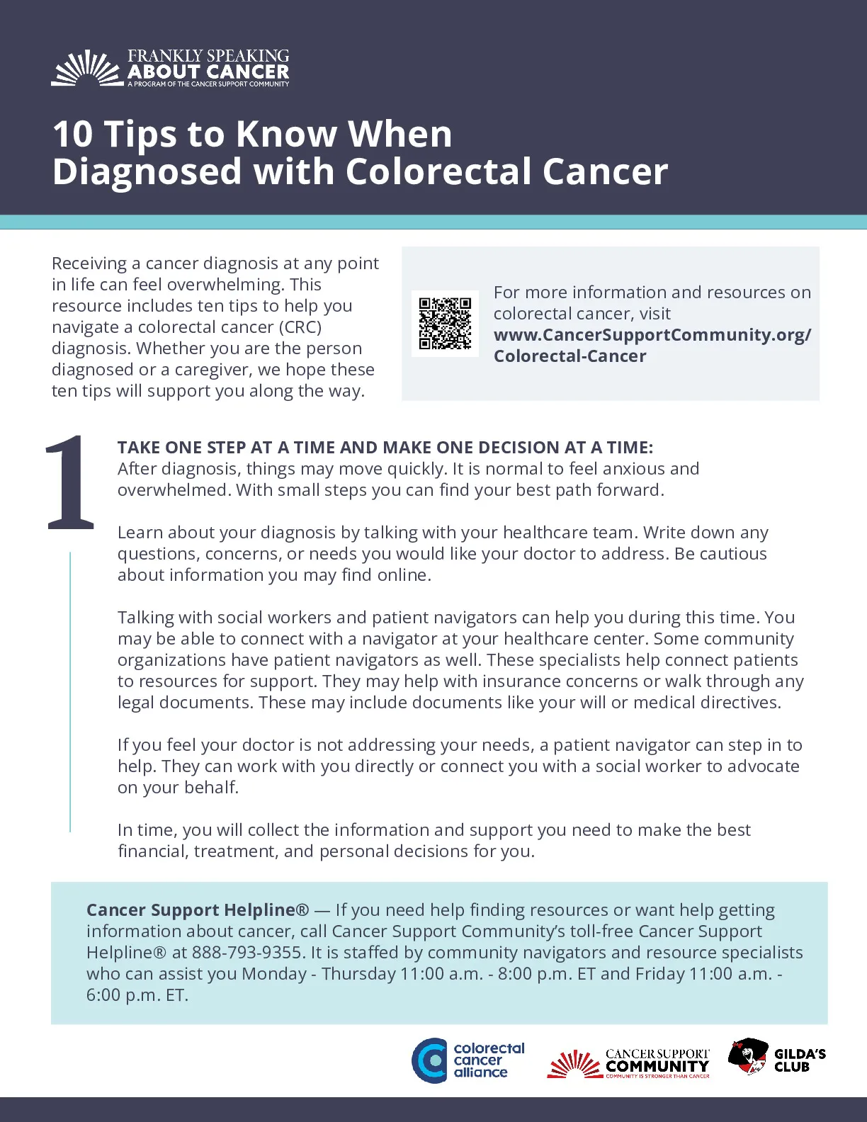 10 Tips to Know When Diagnosed with Colorectal Cancer