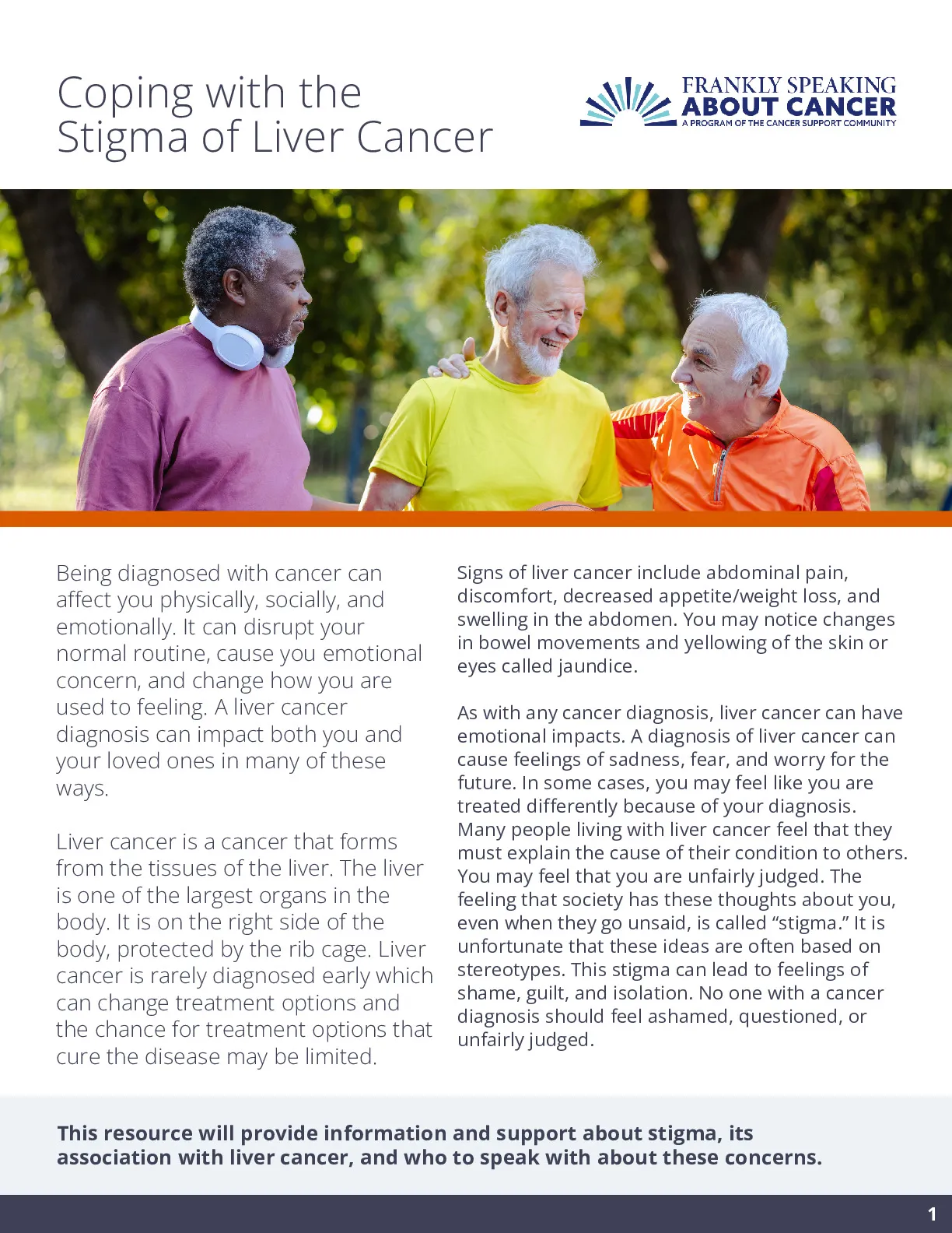 Coping with the Stigma of Liver Cancer