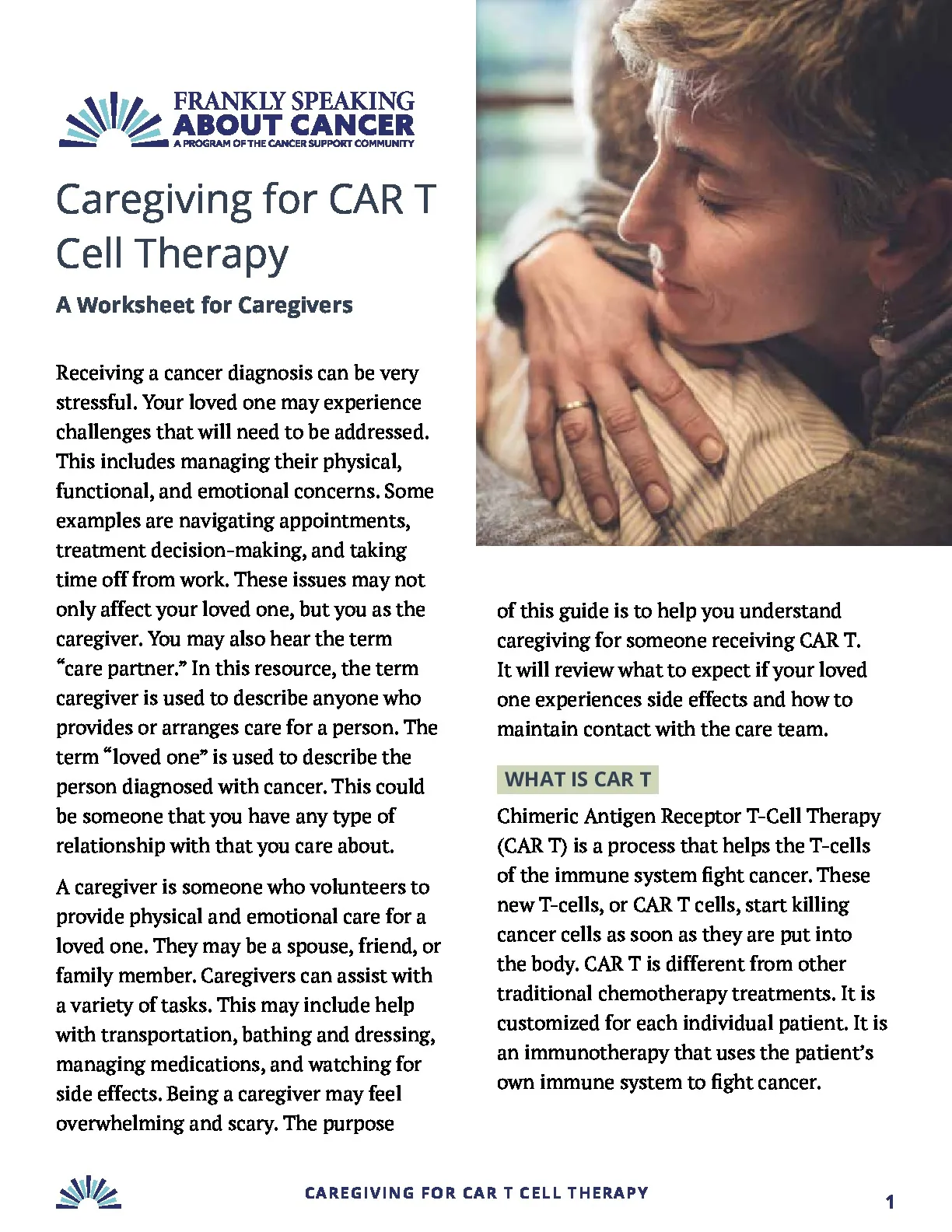 Caregiving for CAR T Cell Therapy