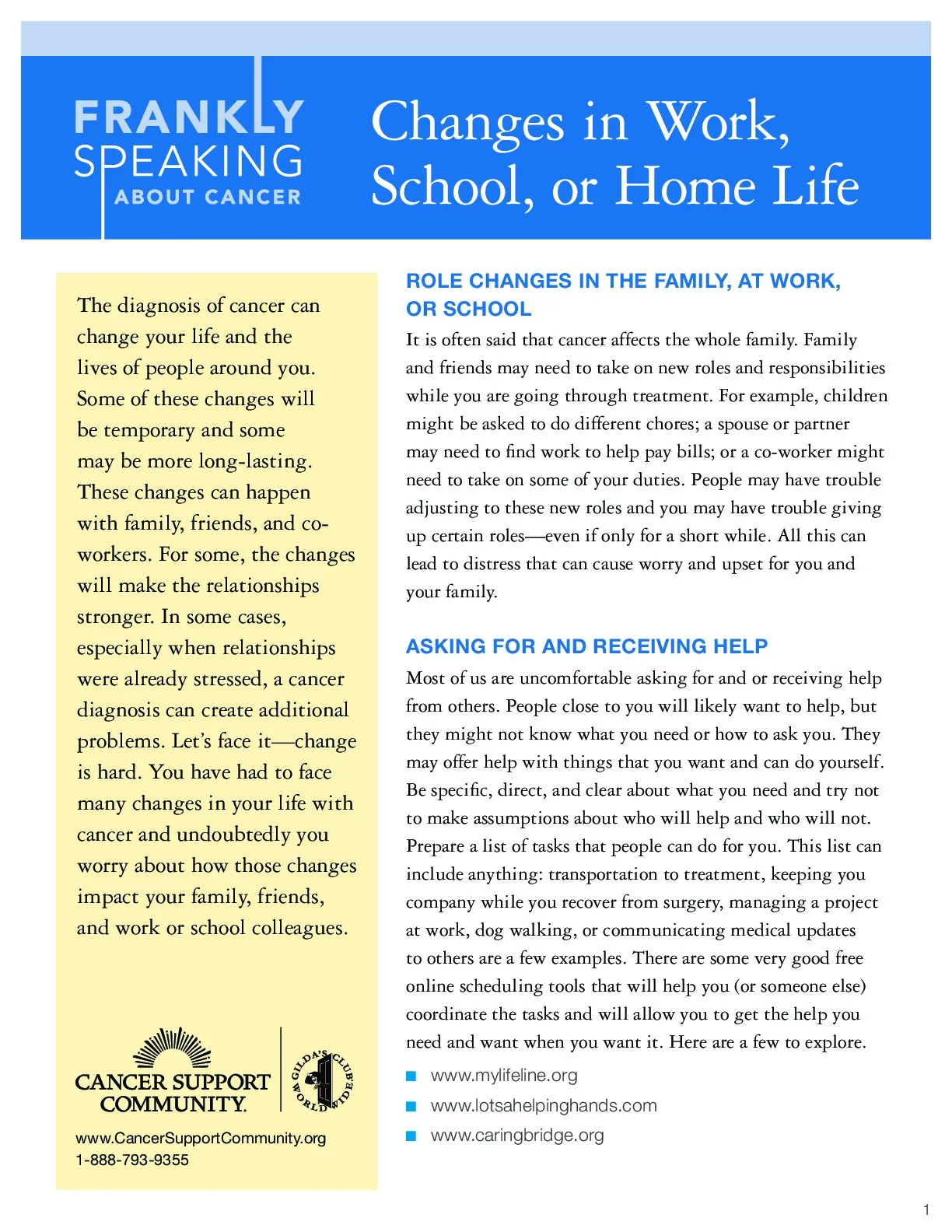 Changes in Work, School, or Home Life