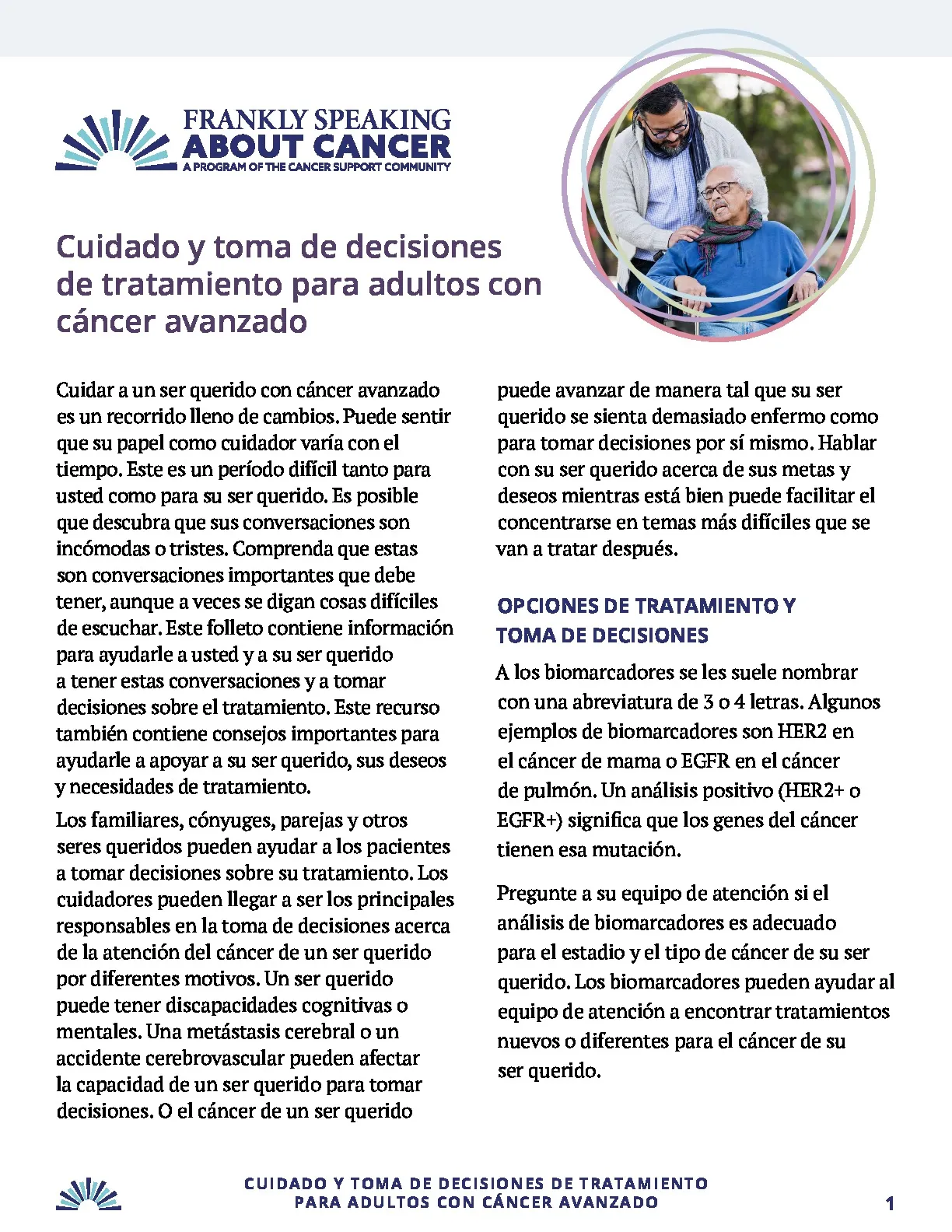 Cuidado y Toma de Decisiones de Tratamiento Para Adultos con Cáncer Avanzado